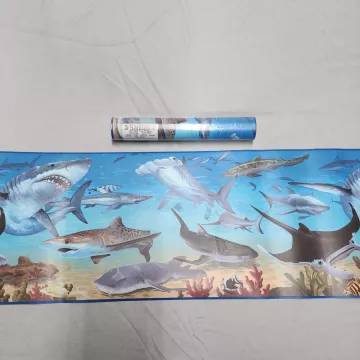 Sanitas Nautical Shark Blue Wallpaper Border New Prepasted Washable