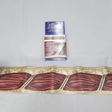 Norwall Traditional Swag Burgundy Gold Wallpaper Border New Sealed Prepasted