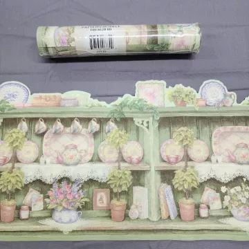 Susan Wheeler Country Floral Wallpaper Border Green New Sealed Prepasted Vinyl