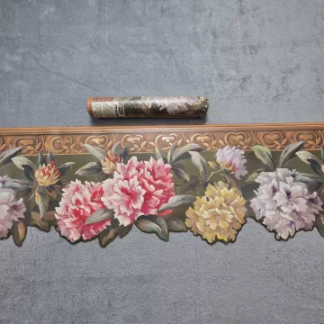 York Floral Scalloped Wallpaper Border Green Pink New Prepasted HP5496B