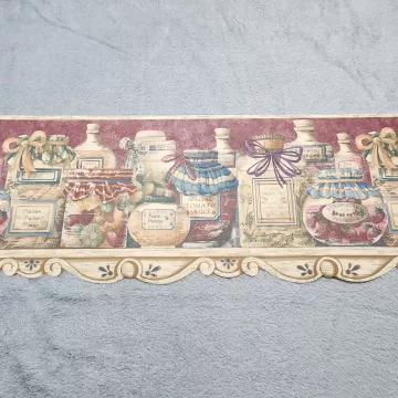 Cornerstone Country Kitchen Jars Multicolor Wallpaper Border New Pre-Pasted