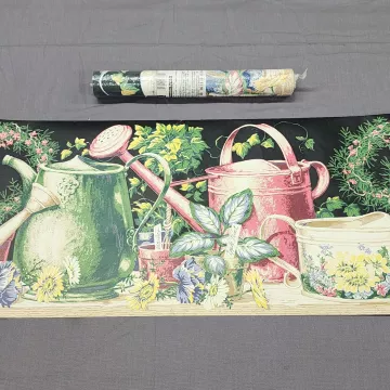 York Country Garden Botanical Black Wallpaper Border Pre-pasted New Sealed