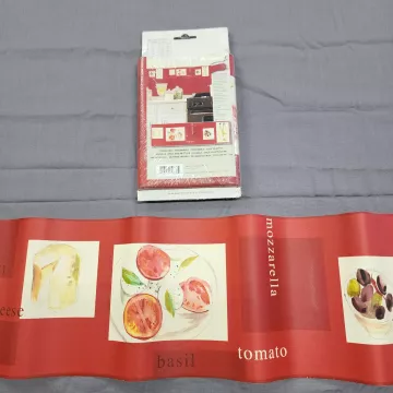 Norwall Italian Kitchen Red Wallpaper Border New Prepasted Vinyl Scrubbable