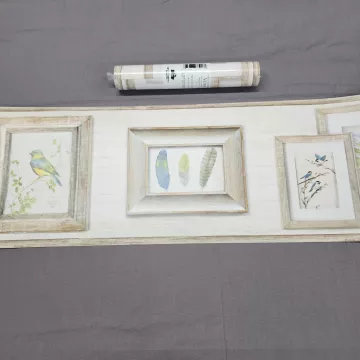 York Farmhouse Bird Feather Wallpaper Border Prepasted Sure Strip New Sealed
