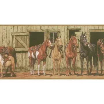 Horse Stable Wallpaper Border