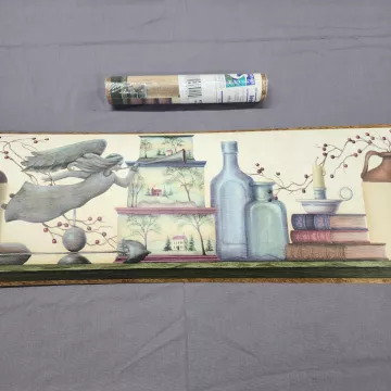 Chesapeake Country Scenic Wallpaper Border Cream Blue New Sealed Prepasted