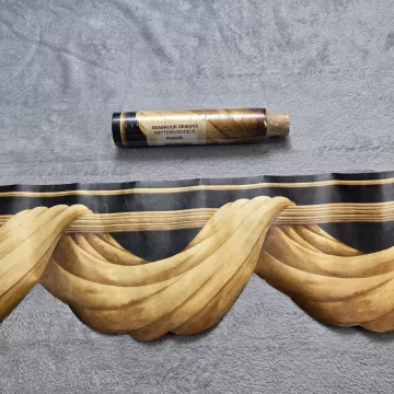 Seabrook Designs Black Gold Swag Wallpaper Border New Pre-pasted Vinyl