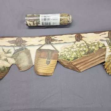 Chesapeake Country Floral Daisy Brown Green Wallpaper Border New Sealed Prepaste