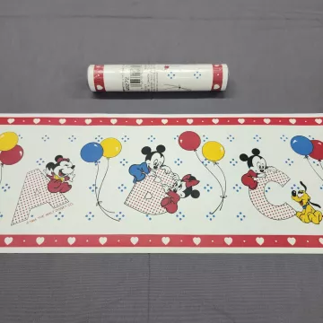 Disney’s Baby Mickey Mouse Wall Border ABC Nursery Gender Neutral Vintage