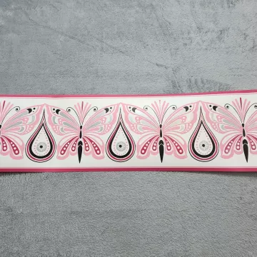 York Butterfly Pink Black Wallpaper Border Prepasted Sure Strip Glitter New