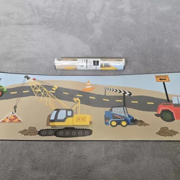 Sure Strip Construction Vehicle Wallpaper Border Prepasted Multicolor Sealed