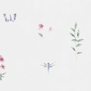 CN24624 Summer Botanical Sidewall Wallpaper Pink, Purple, Blue Kitchen Elements Norwall Wallcovering