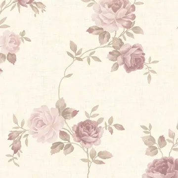 CN26565 Rose Trail Wallpaper Pink, Beige, Cream, Green Garden 2 Norwall Wallcovering