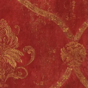 CS27328 Regal Damask Wallpaper Red, Tan, Ochre, Terra Cotta Classic Silks 2 Norwall Wallcovering