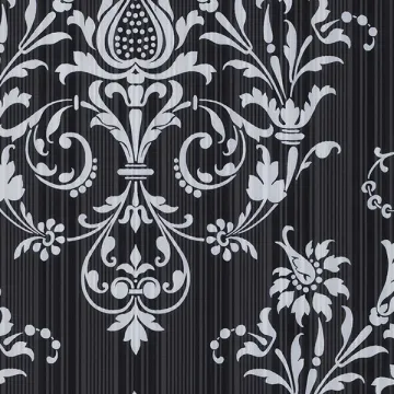 CS27361 Constantine Wallpaper Metallic Silver, Black Classic Silks 2 Norwall Wallcovering