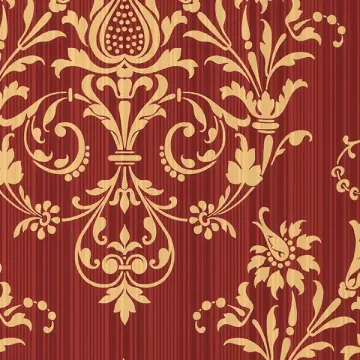 Constantine Wallpaper Red, Metallic Gold Norwall Wallcovering CS27362