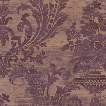 CS35602 Sari Damask Wallpaper Metallic Gold, Purple Classic Silks 2 Norwall Wallcovering