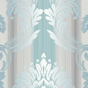CS35608 String Damask Wallpaper Teal, Grey, Silver Classic Silks 2 Norwall Wallcovering