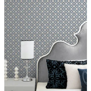 CS35618 Velvet Mini Wallpaper Metallic Silver, Blue Classic Silks 2 Norwall Wallcovering