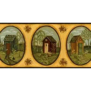 His and Her Primitive Outhouse Border