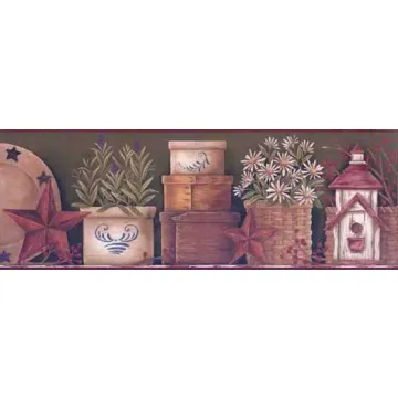Primitive Shelf Wallpaper Border