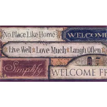 Country Sign Wallpaper Border
