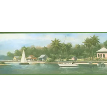 Intercoastal Waters Wallpaper Border - Chesapeake CW32112B 