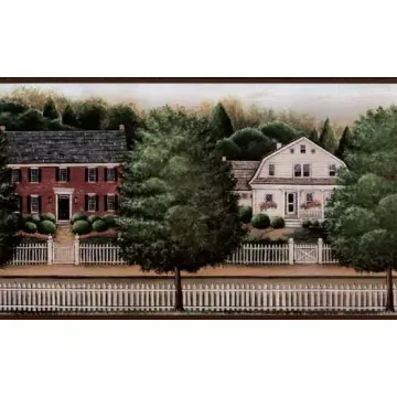 Main Street Small Town USA Wallpaper Border