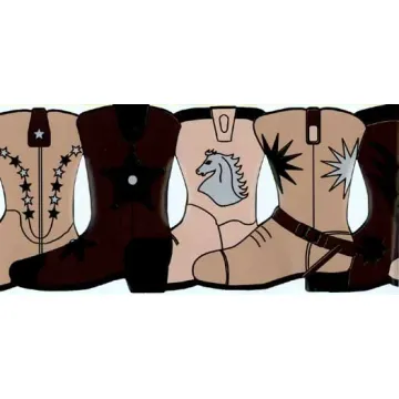 Western Cowboy Boots Wallpaper Swag Border DJ104B