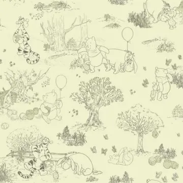 Walt Disney Kids Ii Pooh & Friends Toile Wallpaper