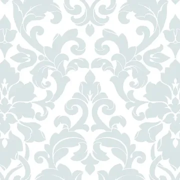 DS29714 Velvet Damask Wallpaper Aqua, White Stripes & Damasks 3 Norwall Wallcovering