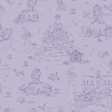 Walt Disney Kids Ii Sofia Toile Wallpaper