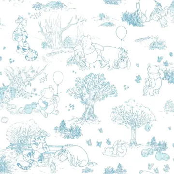 Walt Disney Kids Ii Pooh & Friends Toile Wallpaper