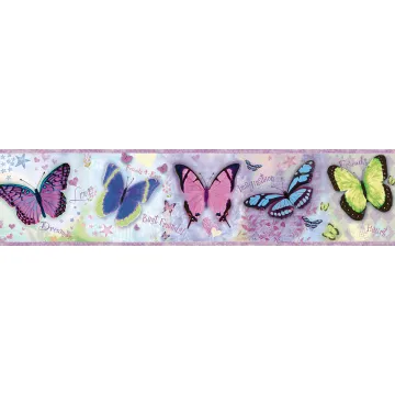 Kingston Purple Bff Butterflies Toss Wallpaper Border Chesapeake BBC94062B