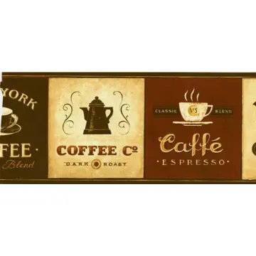 Supreme Blend Coffee Wallpaper Border- 1 ROLL LEFT