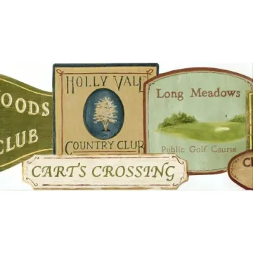 Country Club Golfing Wallpaper Border