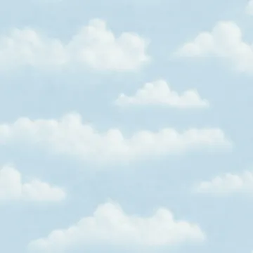 Fluff Blue Faux Puffy Clouds Wallpaper Sidewall Chesapeake BBC47075