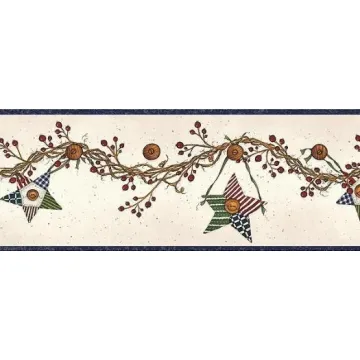 Quilted Star Garland Wallpaper Border