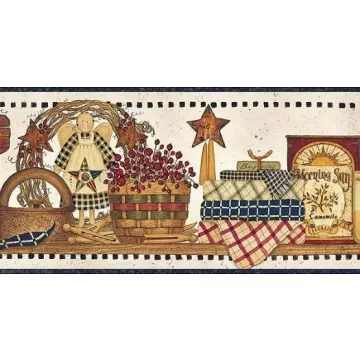 Blue Washroom Wallpaper Border