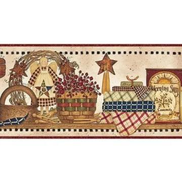 Brown Washroom Wallpaper Border FAM65033B