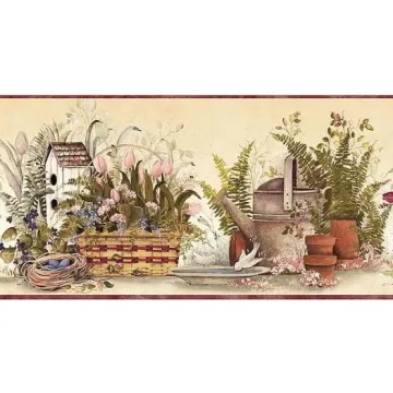Mauve Garden Gifts Wallpaper Border FAM65083B - 4 Left