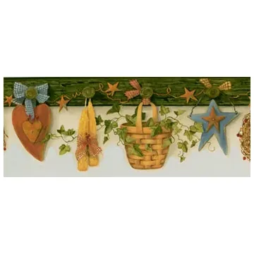 Green Country Pegboard Wallpaper Border FAM65122B