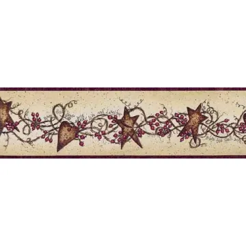 Spivey Hearts and Stars Wallpaper Border FAM65171B