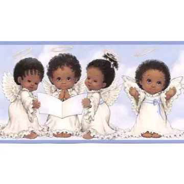 Blue Angel Babies Wallpaper Border