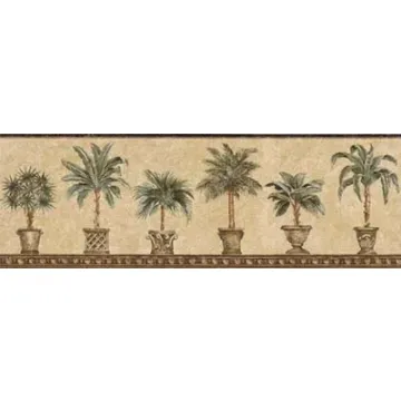 Tropical Palm Tree Wallpaper Border- 1 ROLL LEFT