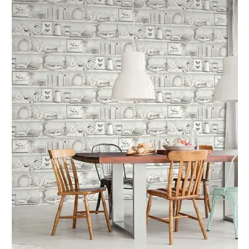 FH37506 Curio Cabinet Wallpaper Blue, Turquoise, Blue Green Farmhouse Living Norwall Wallcovering