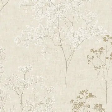 FH37508 Queen Anne's Lace Wallpaper Beige, Wheat Farmhouse Living Norwall Wallcovering