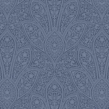 FH37546 Distressed Paisley Wallpaper Navy Blue, Navy, Indigo, Indigo Blue Farmhouse Living Norwall Wallcovering