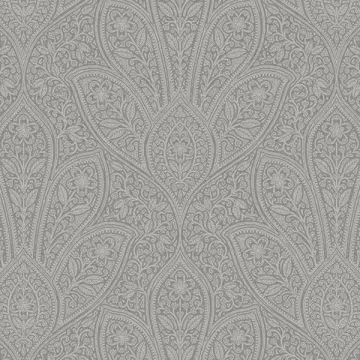 FH37548 Distressed Paisley Wallpaper Dark Grey, Grey Farmhouse Living Norwall Wallcovering