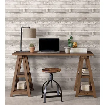 FH37558 Beachwood Wallpaper Light Grey, White, Dove, Dove White Farmhouse Living Norwall Wallcovering